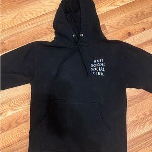 Anti Social Social Club Black Hoodie with Multicolor Logo